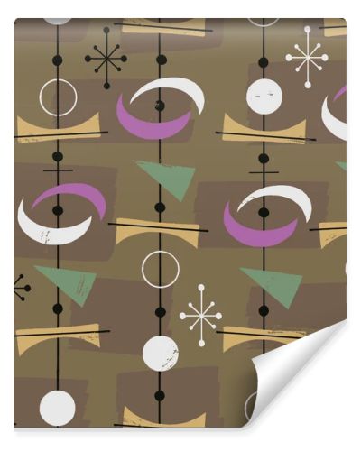 1950s Retro Mid-Century Seamless Pattern