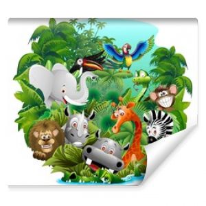 Wild Animals Cartoon on Jungle-Animali Selvaggi nella Giungla