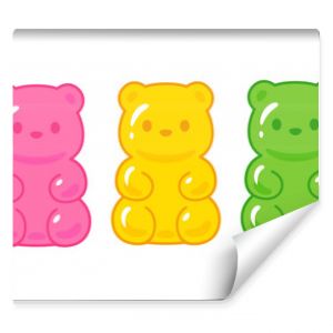 Cute cartoon gummy bears drawing set