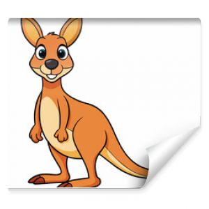 Vector of cartoon kangaroo illustration on white 