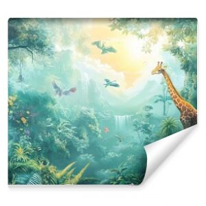 Wallpaper design and wall mural for kids' rooms. 