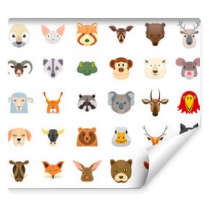 Zestaw ikon zwierząt Płaski zestaw ikon wektorowych zwierząt do projektowania stron internetowych