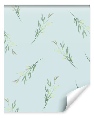 Spring foliage. Seamless pattern in a watercolor style. Background for fabric, wallpaper, postcards.