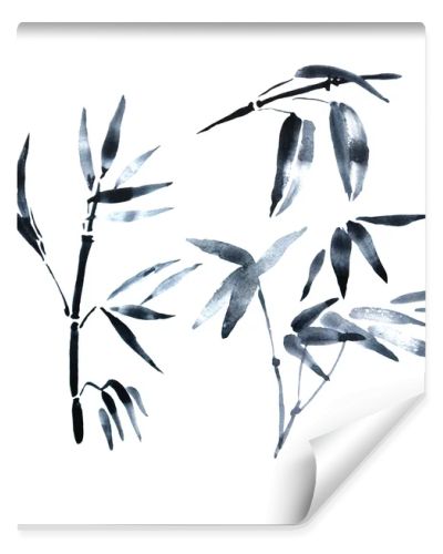 Watercolor paint bamboo,