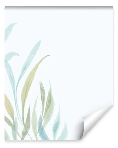 Watercolor abstract plants and flowers background. Organic wallpaper