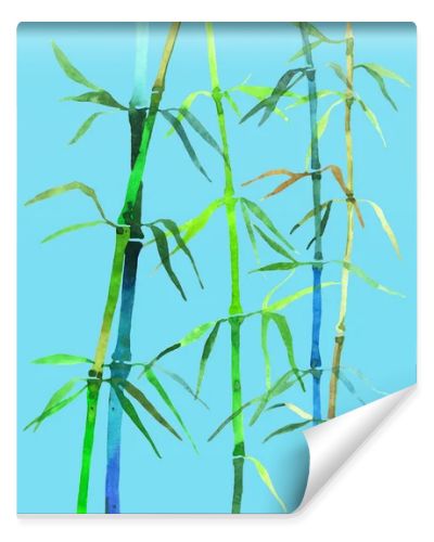 watercolor illustration bamboo