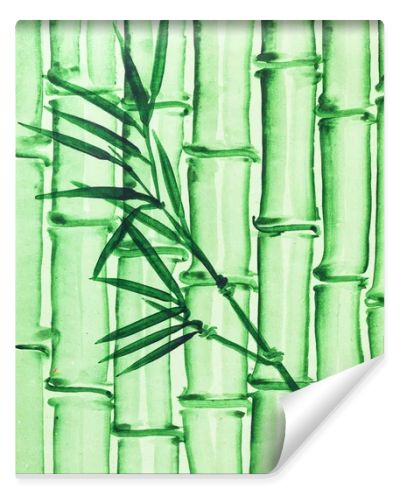 bamboo grove on green colored paper