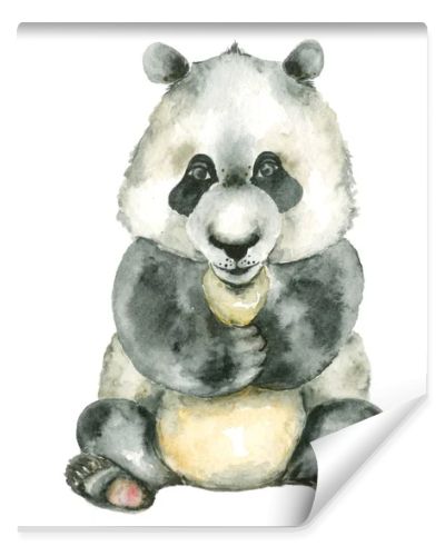watercolor sitting panda