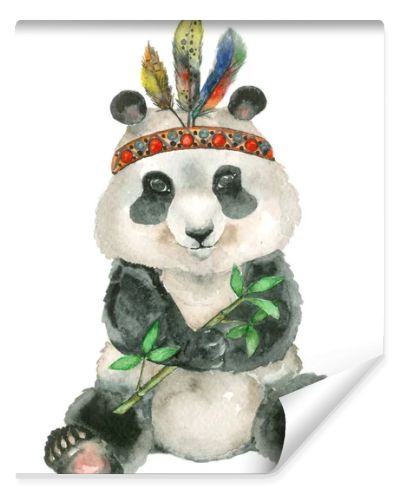 watercolor sitting panda