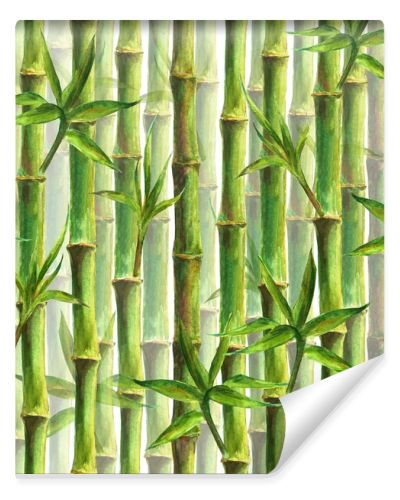 Green bamboo forest seamless pattern