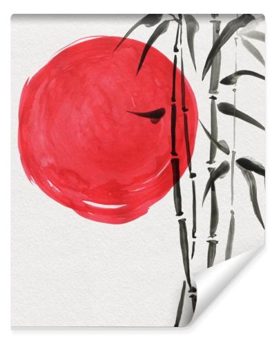 Bamboo in Japanese painting, sumi-e style