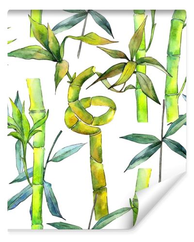 Tropical  bamboo tree pattern in a watercolor style.