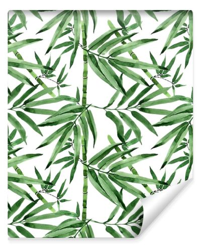 Tropical leaves bamboo tree pattern in a watercolor style.