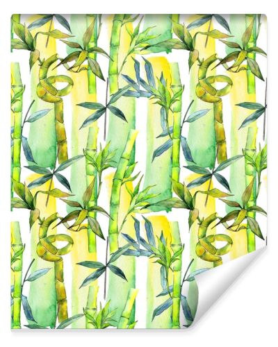 Tropical  bamboo tree pattern in a watercolor style.