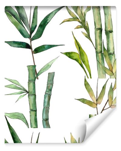 Bamboo tree pattern in a watercolor style.