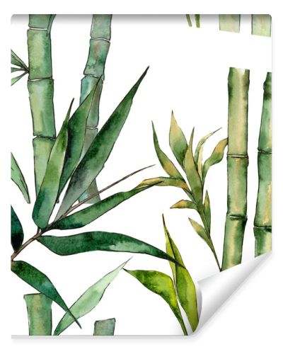 Bamboo tree pattern in a watercolor style.