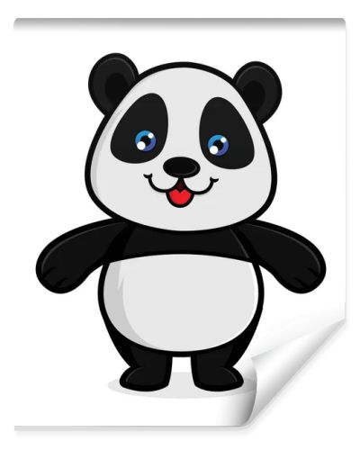 Panda smiling isolated in white background