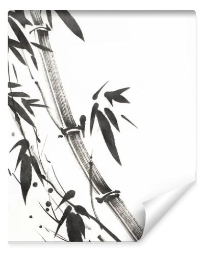 monochrome bamboo tree painted mascara 
