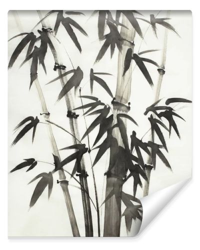 monochrome bamboo trees on a light background