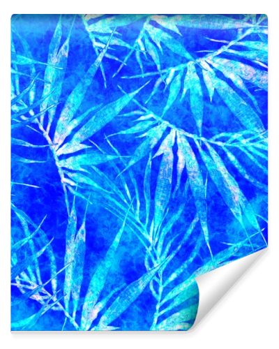 Tropical seamless pattern. Watercolor chaotic palm