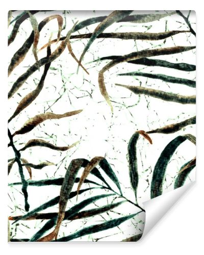 Tropical seamless pattern. Watercolor swaying palm