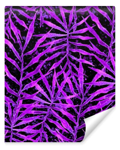 Tropical seamless pattern. Watercolor thorny palm 