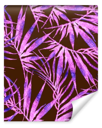 Tropical seamless pattern. Watercolor chaotic palm