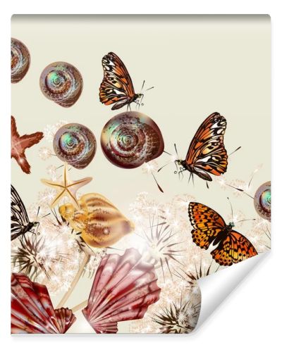 Abstract futuristic background with natural elements