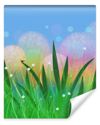 Fairy meadow with dandelions