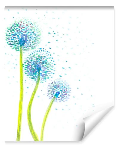 watercolor dandelion abstract background. vector illustration