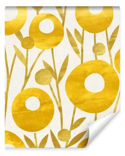 floral pattern with orange dandelions