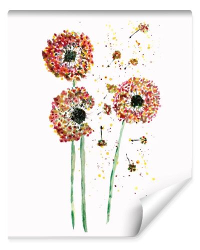 watercolor dandelion abstract background. hand watercolor 