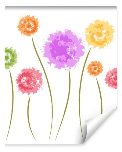 Dandelion flowers. Watercolor