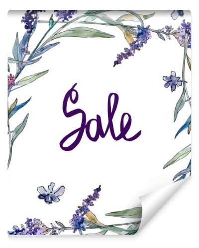 Lavender floral botanical flowers. Watercolor background illustration set. Frame border ornament square.