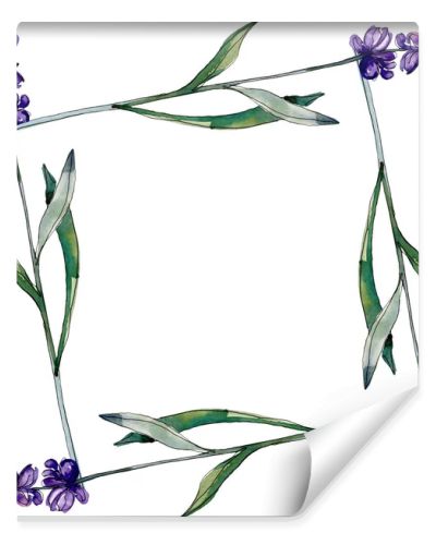 Lavender floral botanical flowers. Wild spring leaf wildflower isolated. Watercolor background illustration set. Watercolour drawing fashion aquarelle isolated. Frame border ornament square.