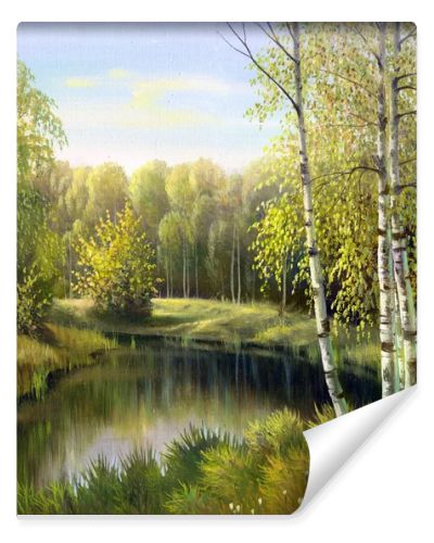 Autumn landscape, canvas, oil