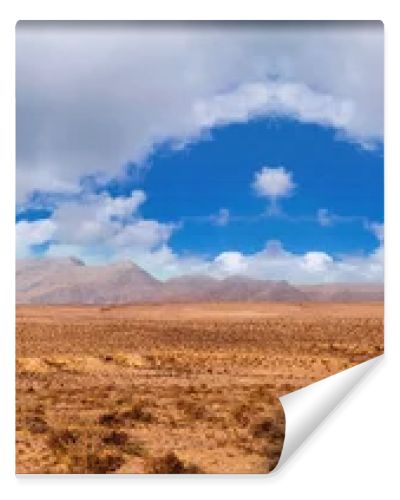 Amazing beach with endless horizon.  Background and Atlantic Ocean. Beach, Fuerteventura, Canary Islands, Spain.