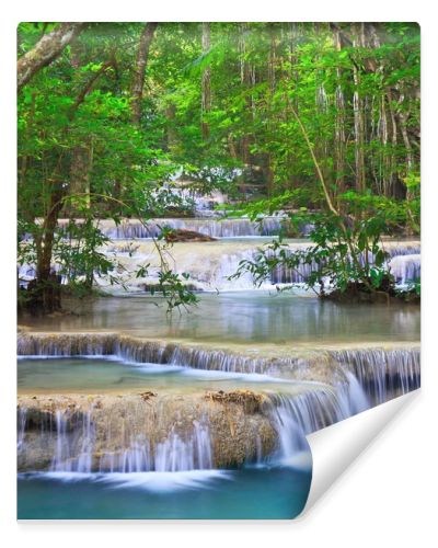 Waterfall and blue stream 