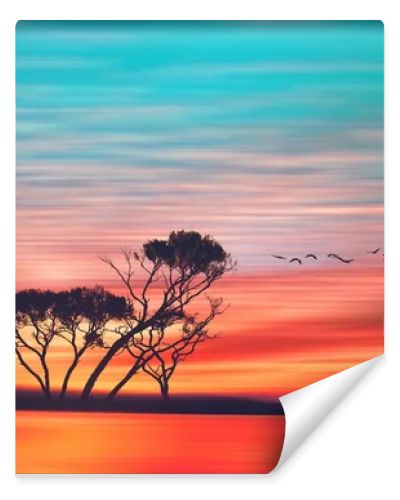 Beautiful landscape with birds