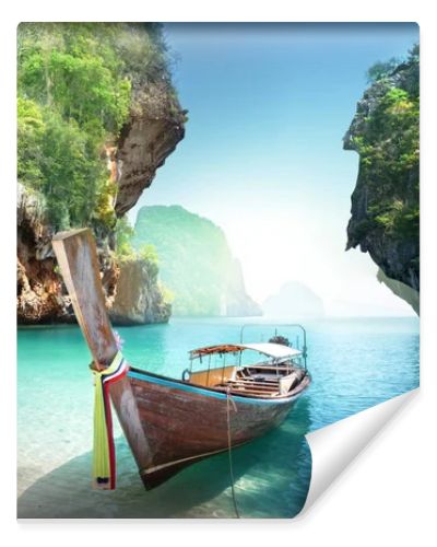 boat on the beach , Krabi province, Thailand