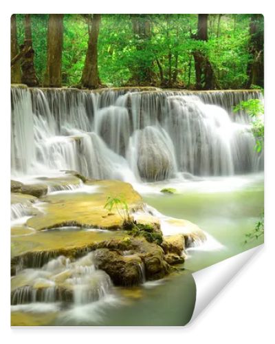 Waterfall in tropical deep forest at Huay Maekhamin