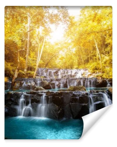 Sam Lan Waterfall is beautiful waterfall in tropical forest, Sar