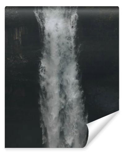 close-up shot of Haifoss waterfall on black, Iceland
