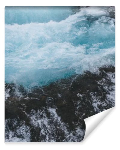 high angle view of beautiful Bruarfoss waterfall on Bruara river in Iceland