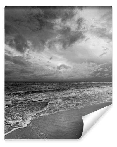 Natural landscape from the sea on a cloudy windy day.