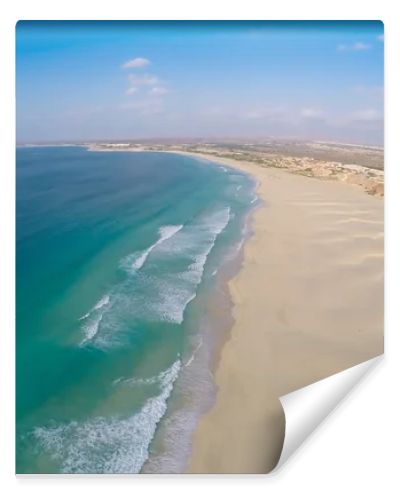  Aerial view on sand dunes in Chaves beach Praia de Chaves in Bo