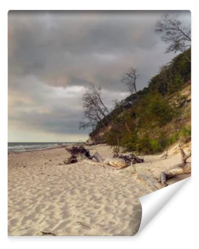 Natural landscape from the sea on a cloudy windy day.
