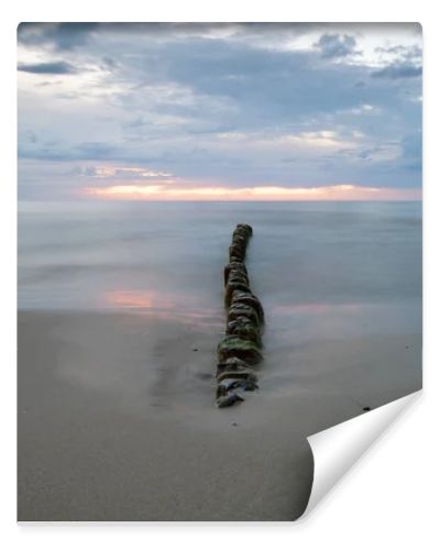 Natural landscape from the sea on a cloudy windy day.