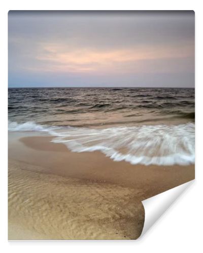 Natural landscape from the sea on a cloudy windy day.