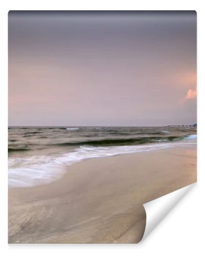 Natural landscape from the sea on a cloudy windy day.
